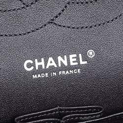 Pre Owned Chanel Black Quilted Leather Jumbo Classic Double Flap Bag