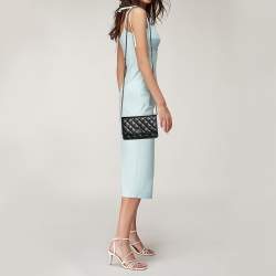 Pre Owned Chanel Black Quilted Lambskin Leather Classic Wallet on Chain