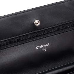 Pre Owned Chanel Black Quilted Lambskin Leather Classic Wallet on Chain