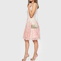 مملوكة مسبقًا Chanel Metallic Beige Caviar Quilted Leather So Many Double Zip Wallet On Chain