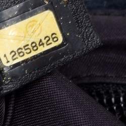 مملوكة مسبقًا Chanel Dark Blue Terry Cloth And Perforated PVC CC Shoulder Bag