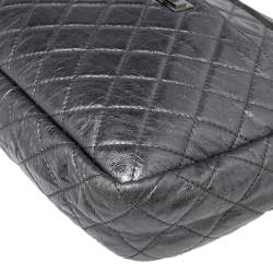Pre Owned Chanel Silver Metallic Quilted Calfskin Large Reissue Camera Bag