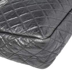 Pre Owned Chanel Silver Metallic Quilted Calfskin Large Reissue Camera Bag