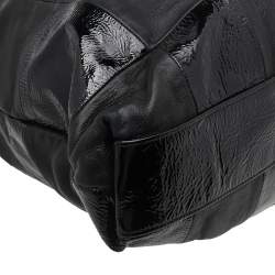 Pre Owned Chanel Black Patent Leather CC Chain Bag