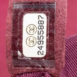 Pre Owned Chanel Maroon Chevron Caviar Leather Medium Boy Flap Bag