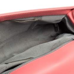 Pre Owned Chanel Pink Chevron Leather New Medium Boy Flap Bag