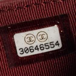 Pre Owned Chanel Red Caviar Leather Small CC Classic Flap Wallet