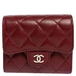 Chanel Red Caviar Leather Small CC Classic Flap Wallet Chanel