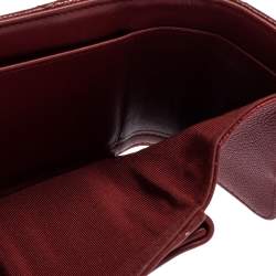 Pre Owned Chanel Red Caviar Leather Small CC Classic Flap Wallet