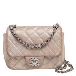 CHANEL Caviar Quilted Mini Square Flap Beige 216884