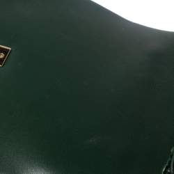 Pre Owned Chanel Green Python Knock on the Wood Top Handle Bag