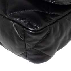 Pre Owned Chanel Black Quilted Leather Medium 19 Flap Bag