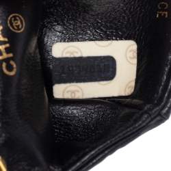 Pre Owned محفظة شانيل CC فينتدج جلد أسود مبطن بسلسلة