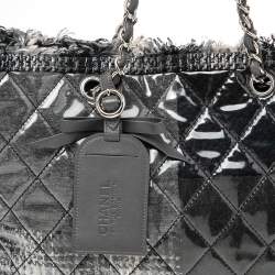 مملوكة مسبقًا Chanel Grey Quilted Vinyl and Tweed Funny Patchwork Tote