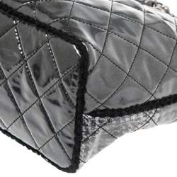 مملوكة مسبقًا Chanel Grey Quilted Vinyl and Tweed Funny Patchwork Tote