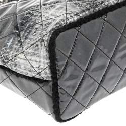 مملوكة مسبقًا Chanel Grey Quilted Vinyl and Tweed Funny Patchwork Tote