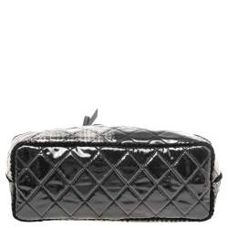 مملوكة مسبقًا Chanel Grey Quilted Vinyl and Tweed Funny Patchwork Tote