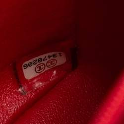Pre Owned Chanel Coral Chevron Patent Leather Jumbo Classic Flap Bag