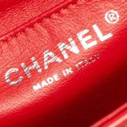 Pre Owned Chanel Coral Chevron Patent Leather Jumbo Classic Flap Bag