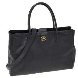 مملوكة مسبقًا Chanel Black Leather Cerf Shopper Tote