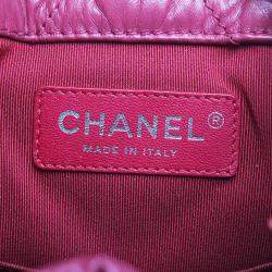 Pre Owned Chanel Red Leather Chevron Gabrielle Backpack