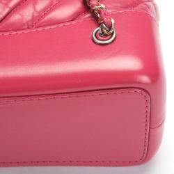 Pre Owned Chanel Red Leather Chevron Gabrielle Backpack