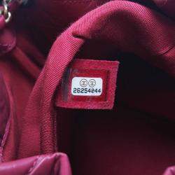 Pre Owned Chanel Red Leather Chevron Gabrielle Backpack