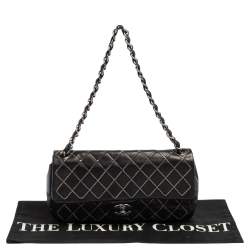 Pre Owned Chanel Black Chain Quilted Leather Single Flap Bag