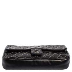 Pre Owned Chanel Black Chain Quilted Leather Single Flap Bag