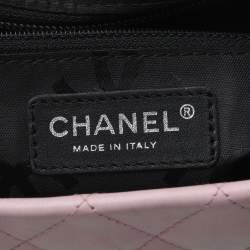 Pre Owned Chanel Pink/Black Quilted Leather Large Ligne Cambon Tote Bag