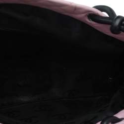 Pre Owned Chanel Pink/Black Quilted Leather Large Ligne Cambon Tote Bag
