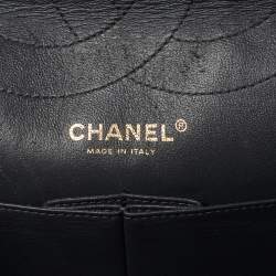 Pre Owned Chanel Dark Grey Quilted Patent Leather Reissue 2.55 Classic 227 Flap Bag