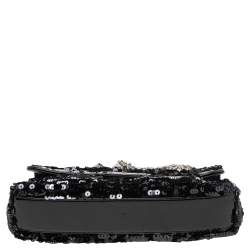 Pre Owned Chanel Black/White Sequins Reissue Shoulder Bag