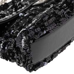 Pre Owned Chanel Black/White Sequins Reissue Shoulder Bag