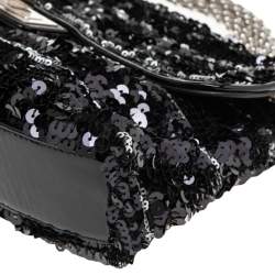 Pre Owned Chanel Black/White Sequins Reissue Shoulder Bag