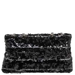Pre Owned Chanel Black/White Sequins Reissue Shoulder Bag