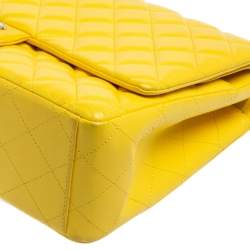 مملوكة مسبقًا Chanel Yellow Quilted Leather Maxi Classic Double Flap Bag