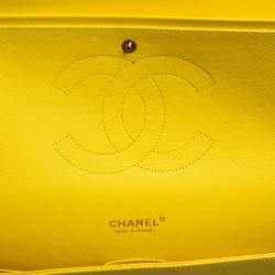 مملوكة مسبقًا Chanel Yellow Quilted Leather Maxi Classic Double Flap Bag