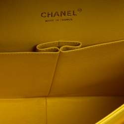 مملوكة مسبقًا Chanel Yellow Quilted Leather Maxi Classic Double Flap Bag