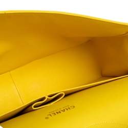 مملوكة مسبقًا Chanel Yellow Quilted Leather Maxi Classic Double Flap Bag