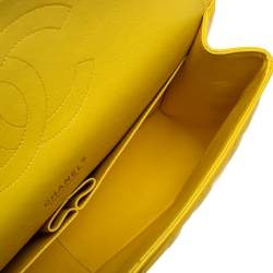 مملوكة مسبقًا Chanel Yellow Quilted Leather Maxi Classic Double Flap Bag