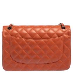 مملوكة مسبقًا حقيبة شانيل كلاسيك جامبو جلد كافيار مبطن أسود بقلاب مزدوج 