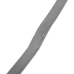 Pre Owned Chanel Metallic Grey Chevron Leather Medium Boy Flap Bag