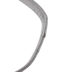 Pre Owned Chanel Metallic Grey Chevron Leather Medium Boy Flap Bag