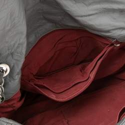 Pre Owned Chanel Grey Crinkled Leather Ultra Stitch Classic Flap Bag