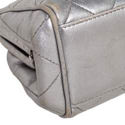 Chanel Silver Quilted Leather Vintage Clutch Bag