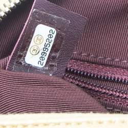 Pre Owned Chanel Gold Chevron Quilted Leather Medium Easy Flap Bag