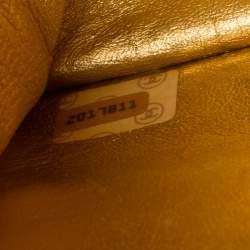 Pre Owned Chanel Gold Quilted Leather Vintage Mini Kelly Bag