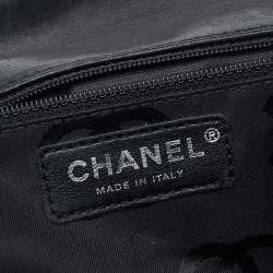 Pre Owned Chanel Black Studded Leather Medium Classic Single Flap Bag