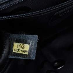 Pre Owned Chanel Black Studded Leather Medium Classic Single Flap Bag